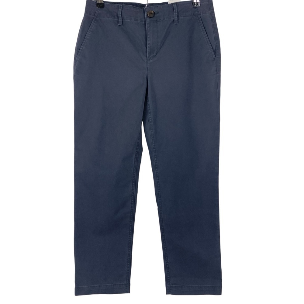 LOFT Womens The Slim Crop Pants Size 4 Chino Cotton Blend Blue